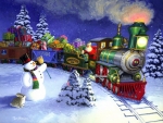 Up with paper Santa's train