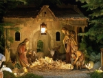 carved nativity scene for Xmas
