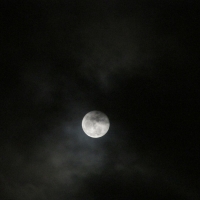 Clouds Fast Move Over Full Moon