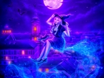 WITCH with her BROOMSTICK
