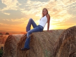 Cowgirl at Sunset