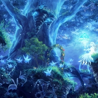 Magical blue forest