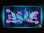 BUTTERFLY Blue Glowing Happiness