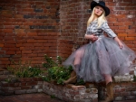 Cowgirl Wearing A Tutu Skirt