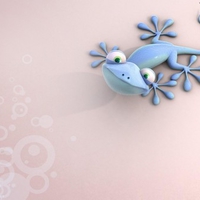 gecko on pink