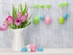 Easter Eggs and Tulips