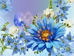 Blue Flowers Backround