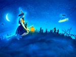 WITCH with her BROOMSTICK