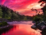 Garnet Glow on the Sandy River