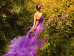 Beauty in purple dress