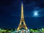 Eiffel Tower under the moonlight