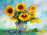 Still life with sunflowers