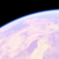 Pink Planet with Blue Atmosphere