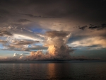 gorgeous cumulonimbus clouds over sea