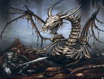 Skeletal Dragon and Knight