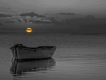 boat,sea,moon, night,