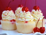 Cupcakes With Cherries On Top