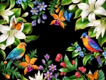 Birds and flowers