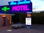 Blue Swallow Motel Neon Sign