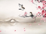 Sakura Blossoms and Birds