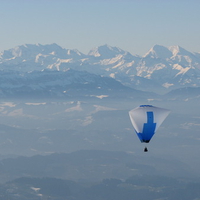 Hot Air Balloon near the Swiss Apls