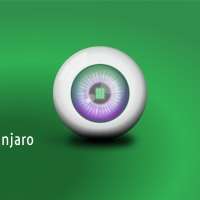 Manjaro Linux Green Wallpaper: Eyeball 2