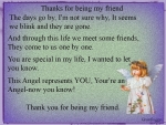 THANKS FOR BEING MY FRIEND