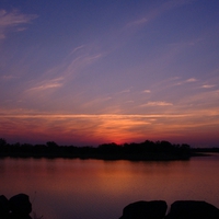 Sunset over Pioneer dam