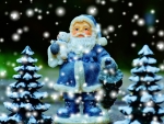 santa in blue