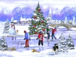 Skaters in Christmas