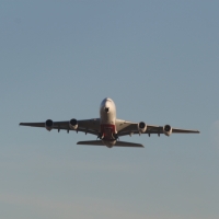 A jet meets the moon