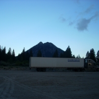 Semi Truck Under The Evening Sky