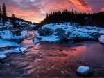 Mountain River Sunset