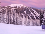 Winter Mountain at Sunset