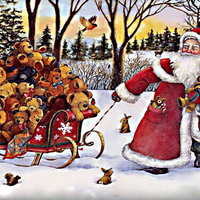 Santa And His Teddy Bear Sleigh