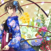 Flowered Japanese Girl