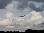 Aircraft in stormy skies