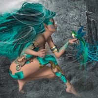 Aqua Feathered Forest Elf