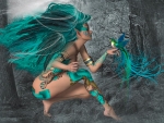 Aqua Feathered Forest Elf