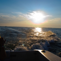 Sundown on Lake Erie in the summer