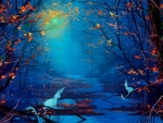 Magical blue forest