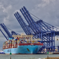 Magleby Maersk at Felixstowe Port