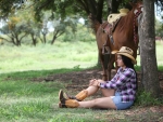 Cowgirl Relaxing