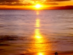 Sea at Golden Sunset