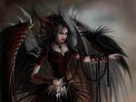 Gothic angel with crows