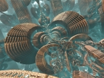 Bronze Pipes After Mariagat - 3d Fractal Art
