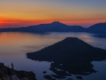 Crater Lake in Dawn Winter