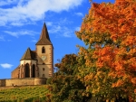 Autumn Church in France