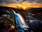 The Loup of Fintry Waterfall North of Glasgow, Scotland