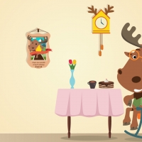 Old Moose at Rocking Chair